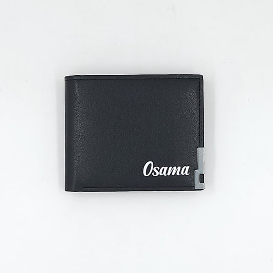 A black leather wallet Personalized Men’s gift box Amman Jordan