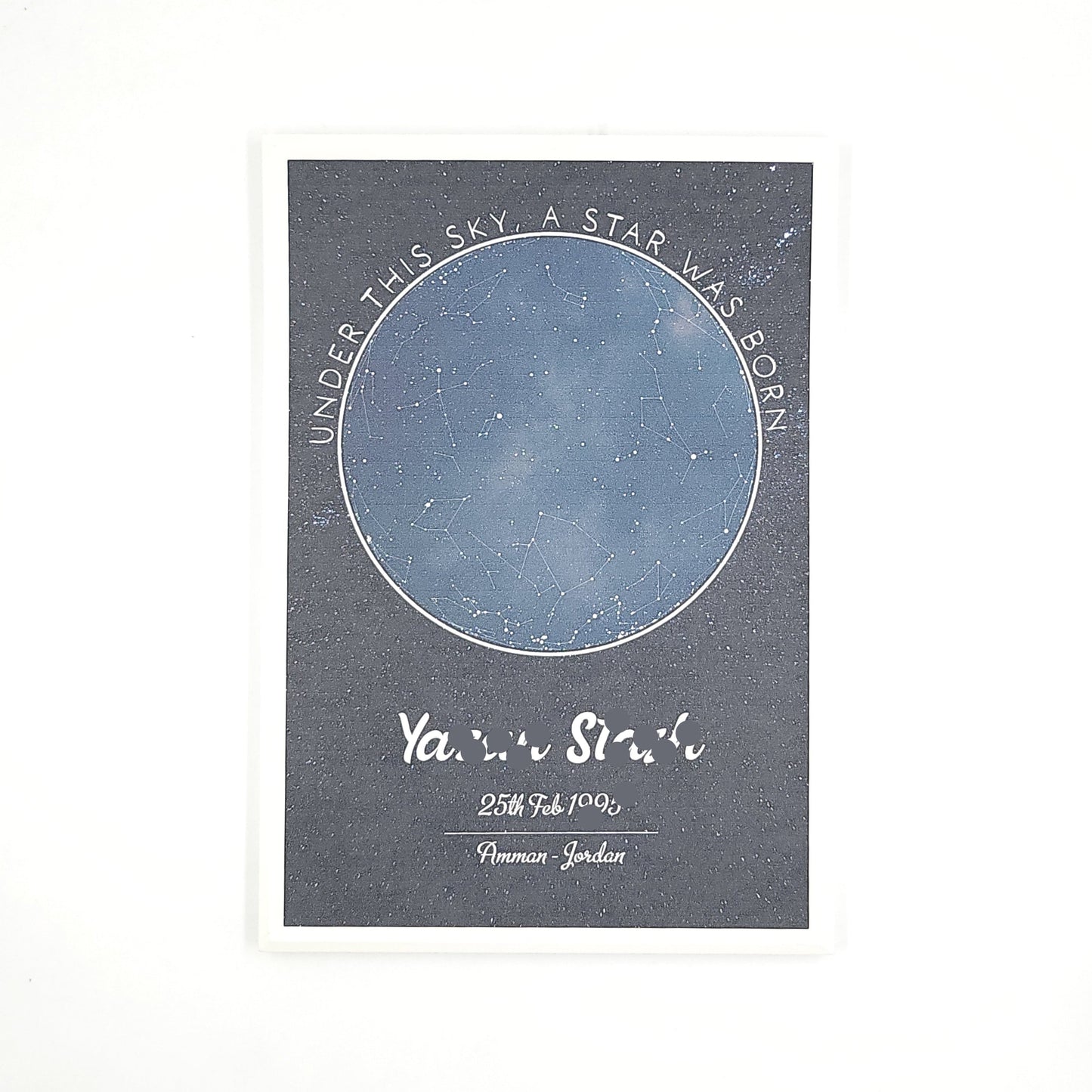 Stars Map Frame - Amman. Jordan