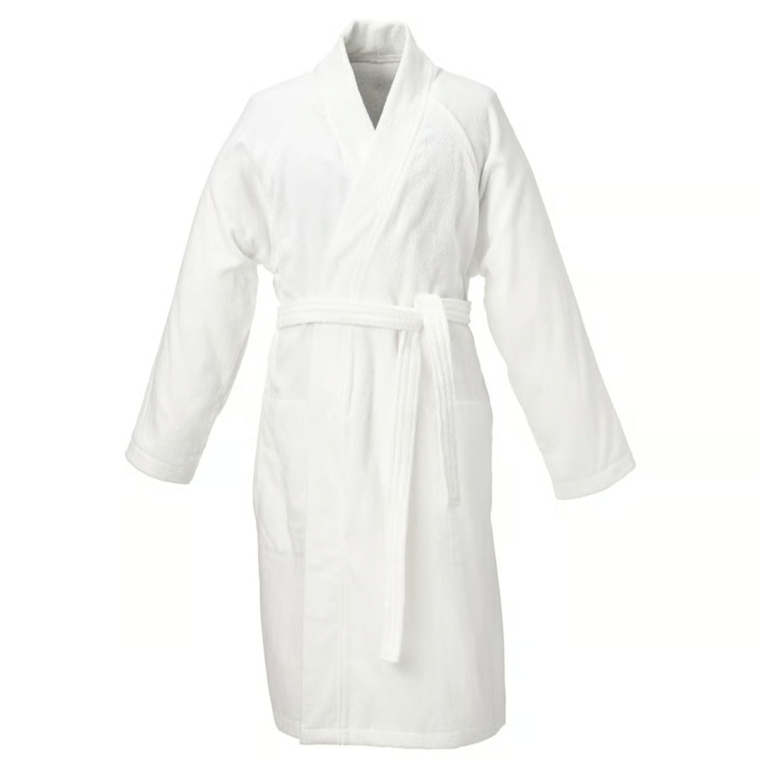 White bathrobe on a white background