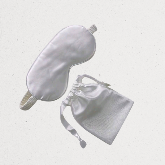 Silky white sleep mask with drawstring bag Customized gifts for all occasions Amman Jordan