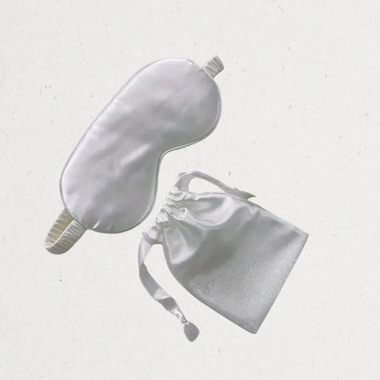 Silky white sleep mask with drawstring bag Customized gifts for all occasions Amman Jordan