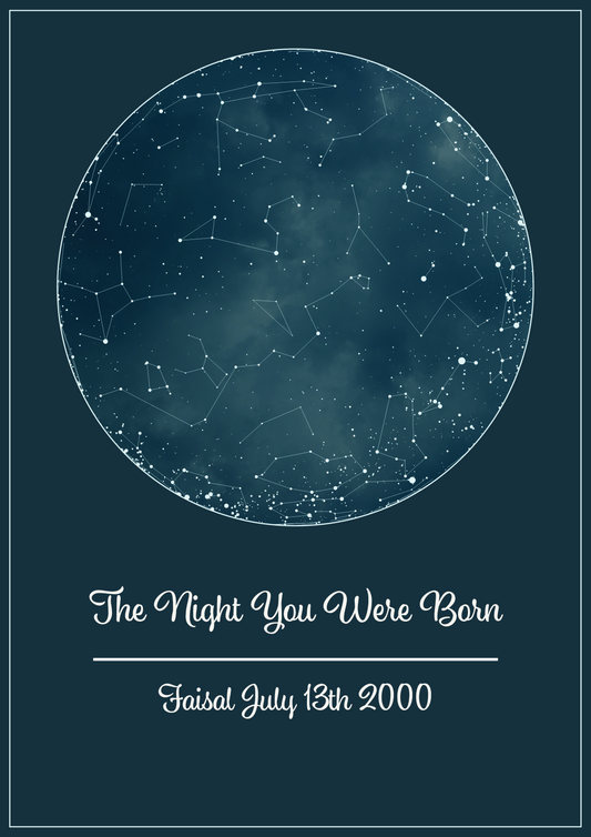 Stars Map Frame - Amman. Jordan