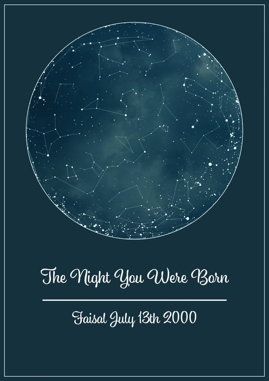 Stars Map Frame - Amman. Jordan