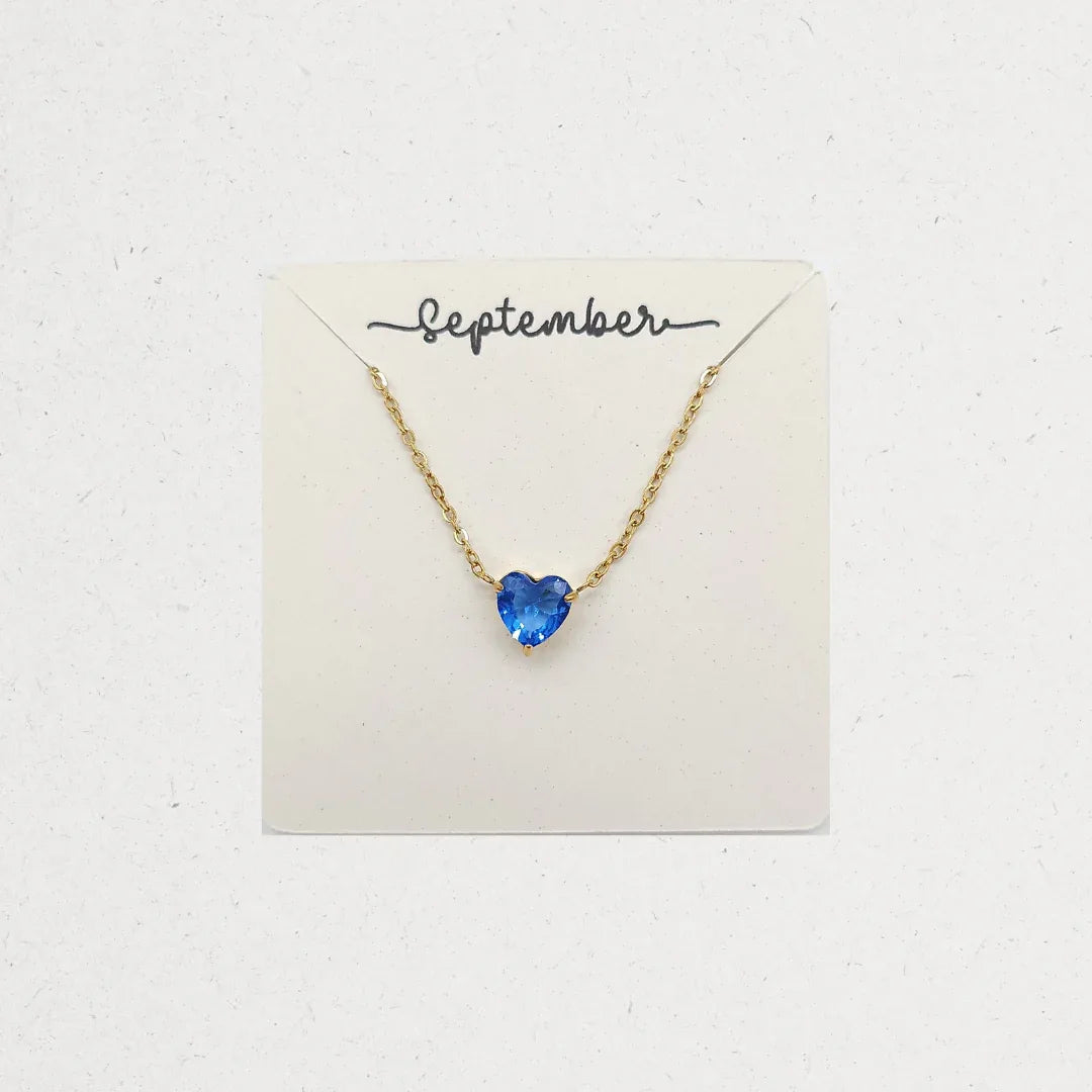 Birthstone Heart Necklace - The Gifts Maker Amman, Jordan