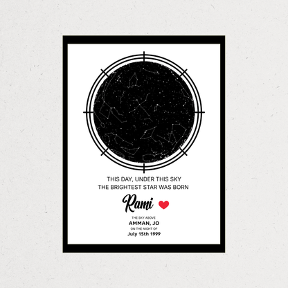 Stars Map Frame | Personalized Gift – Amman, Jordan

