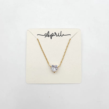 Birthstone Heart Necklace - The Gifts Maker Amman, Jordan