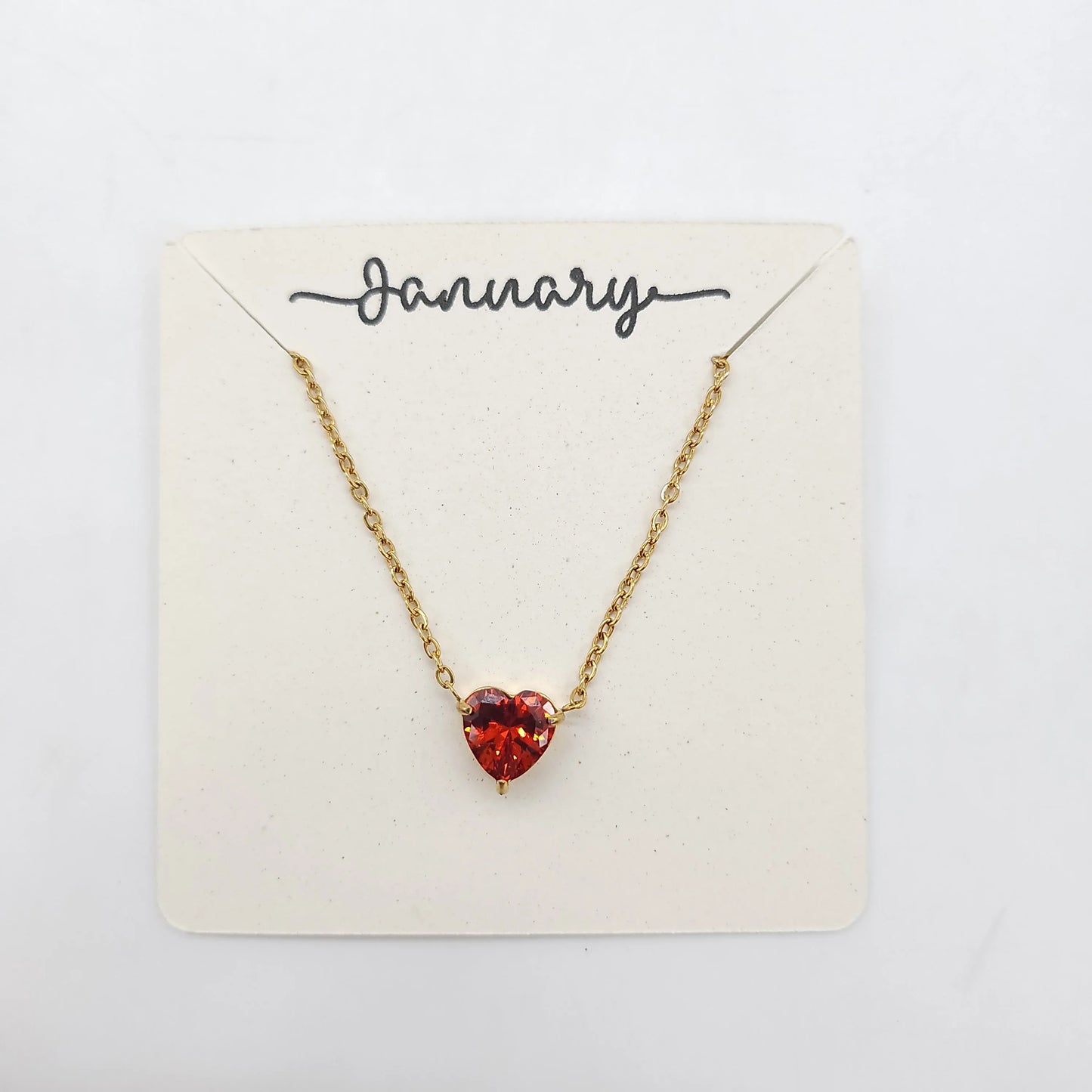 Birthstone Heart Necklace - The Gifts Maker Amman, Jordan