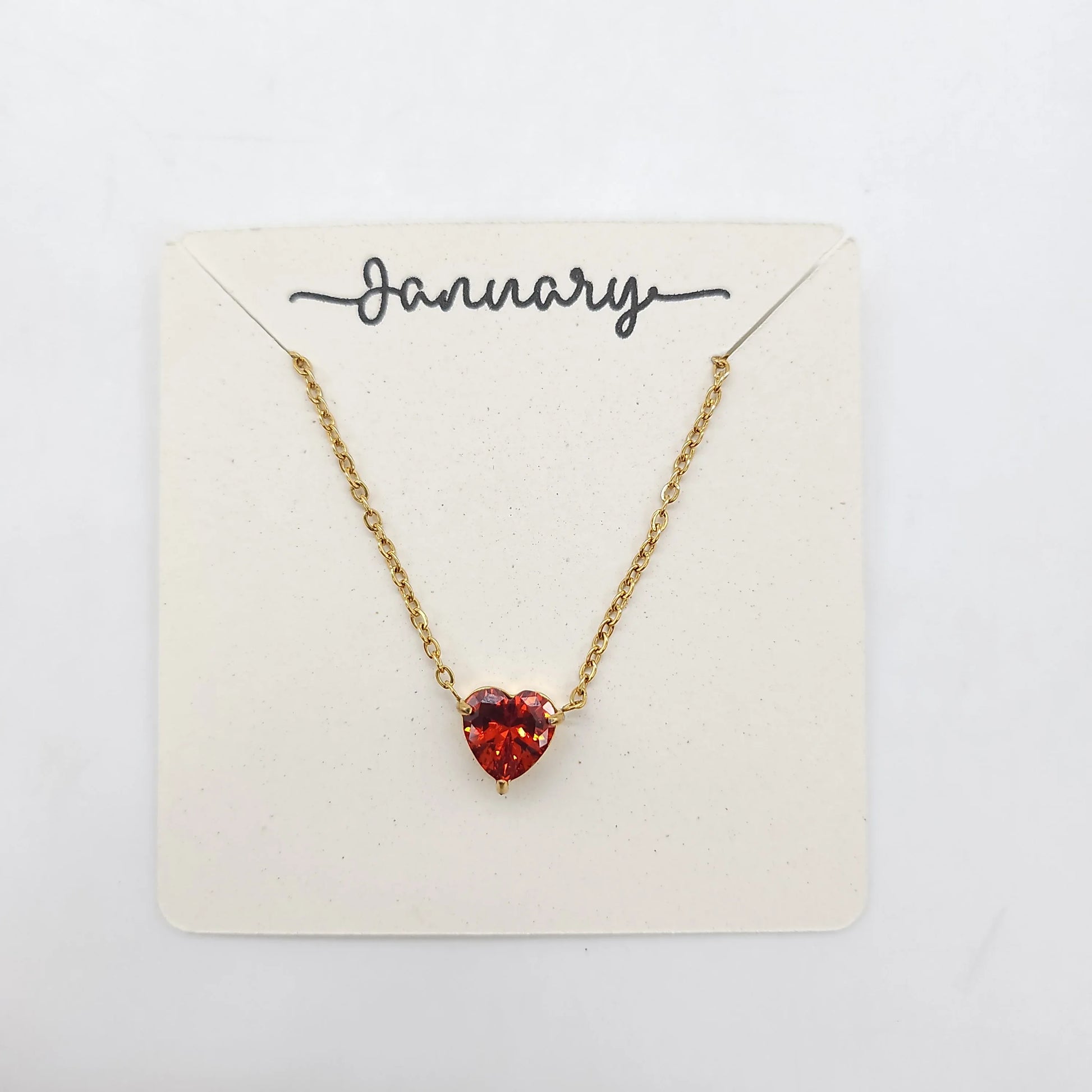 Birthstone Heart Necklace - The Gifts Maker Amman, Jordan