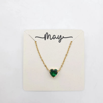 Birthstone Heart Necklace - The Gifts Maker Amman, Jordan