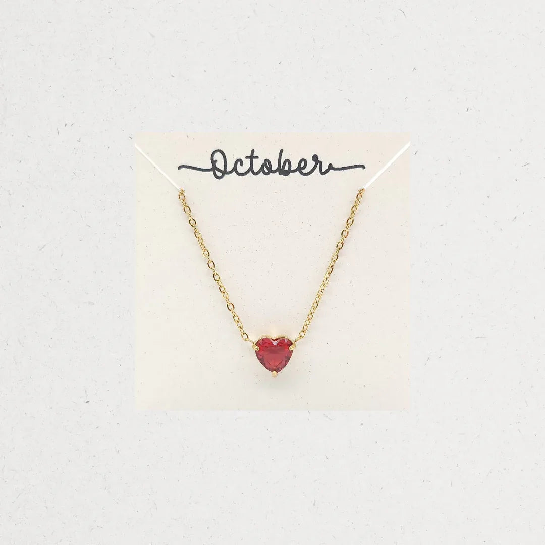 Birthstone Heart Necklace - The Gifts Maker Amman, Jordan