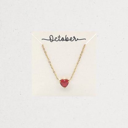 Birthstone Heart Necklace - The Gifts Maker Amman, Jordan