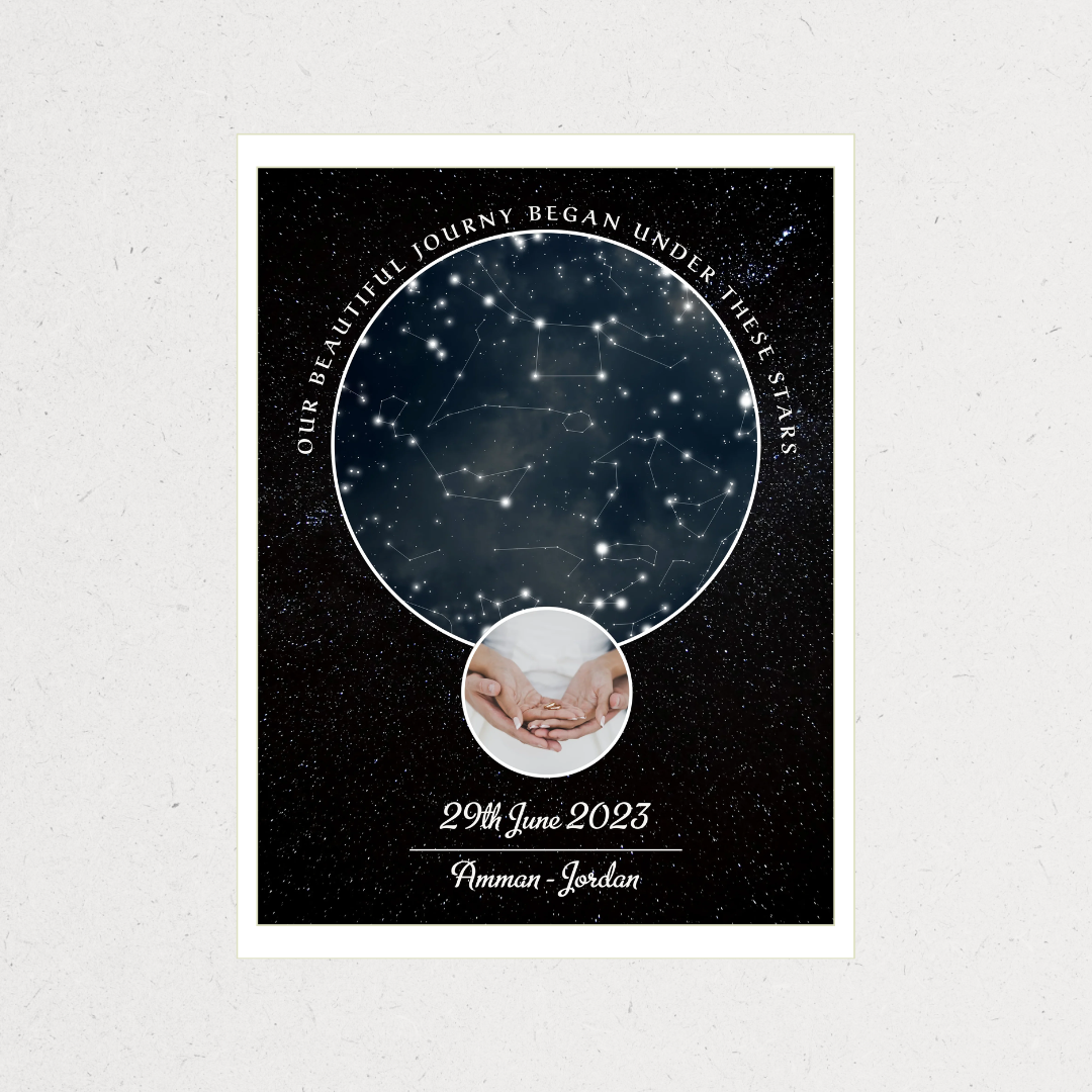 Stars Map Frame | Personalized Gift – Amman, Jordan

