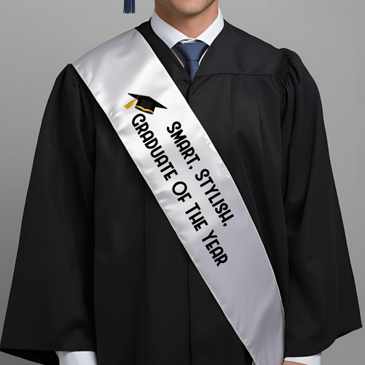 Personalized sash that reads 'Smart, Stylish, Graduate of the Year' - Amman, Jordan
