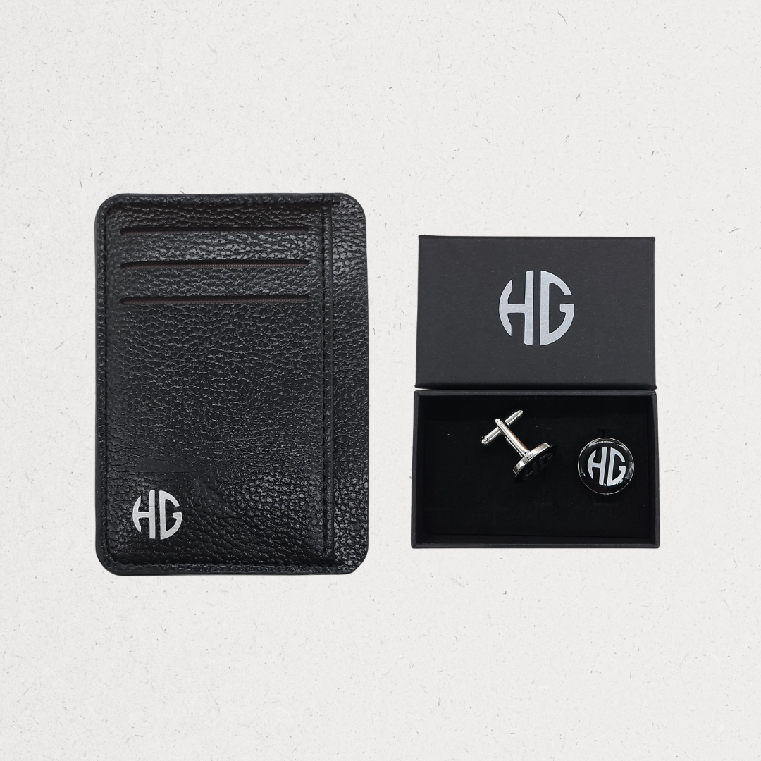 His Monogram, Gift Box, Personalized Gifts, Gifts for Him, Men's Gifts, Monogram Gifts, Slim Card Holder Wallet, Customized Cufflinks, Travel Cup, Gifts Jordan, Gifts Amman