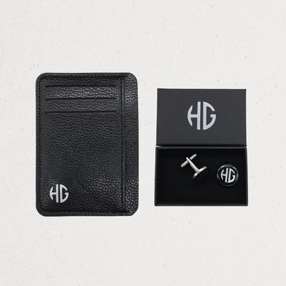 His Monogram, Gift Box, Personalized Gifts, Gifts for Him, Men's Gifts, Monogram Gifts, Slim Card Holder Wallet, Customized Cufflinks, Travel Cup, Gifts Jordan, Gifts Amman