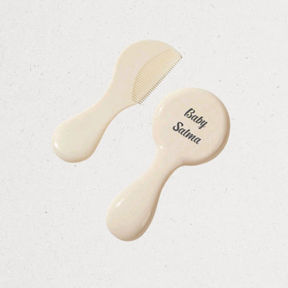 Baby hairbrush and comb set with 'Baby Salma' engraving هدية مخصصة للمواليد في عمّان – الأردن